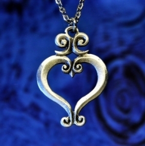 Small Filigree Heart Pewter Necklace | Renaissance Jewelry | Medieval ...