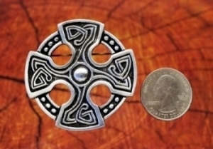 Celtic Cross Brooch Pin | St. Brynach's Cross by Treasure Cast Pewter