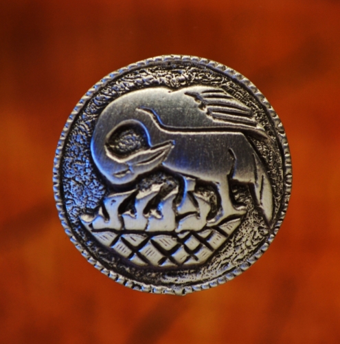 Pelican in Her Piety Pewter Shank Button | Treasure Cast