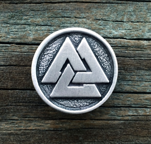 Viking Valknut Pewter Pin Brooch 